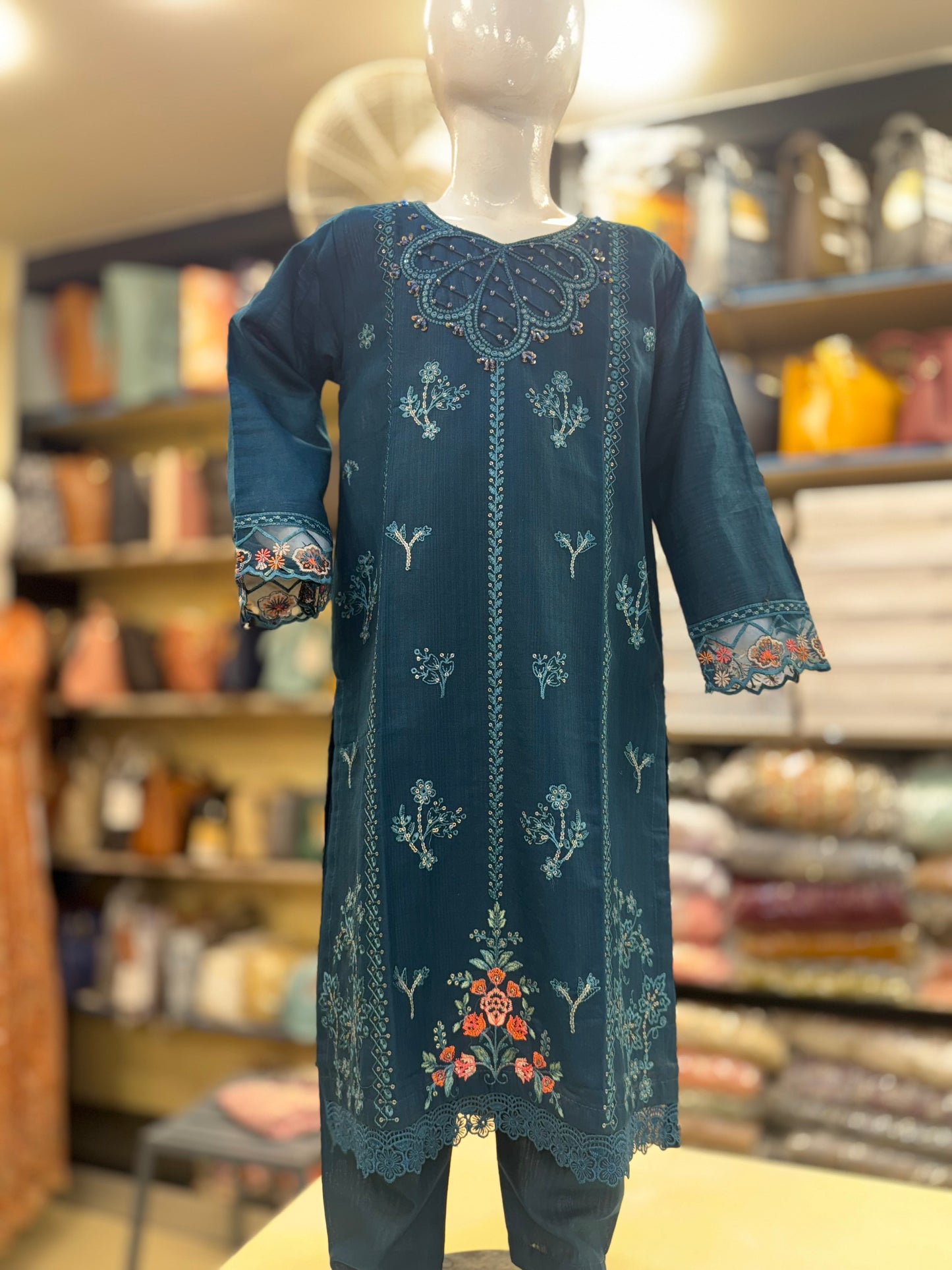 Self Lawn Embroidered Stitch 2 Pc Suit D#1036
