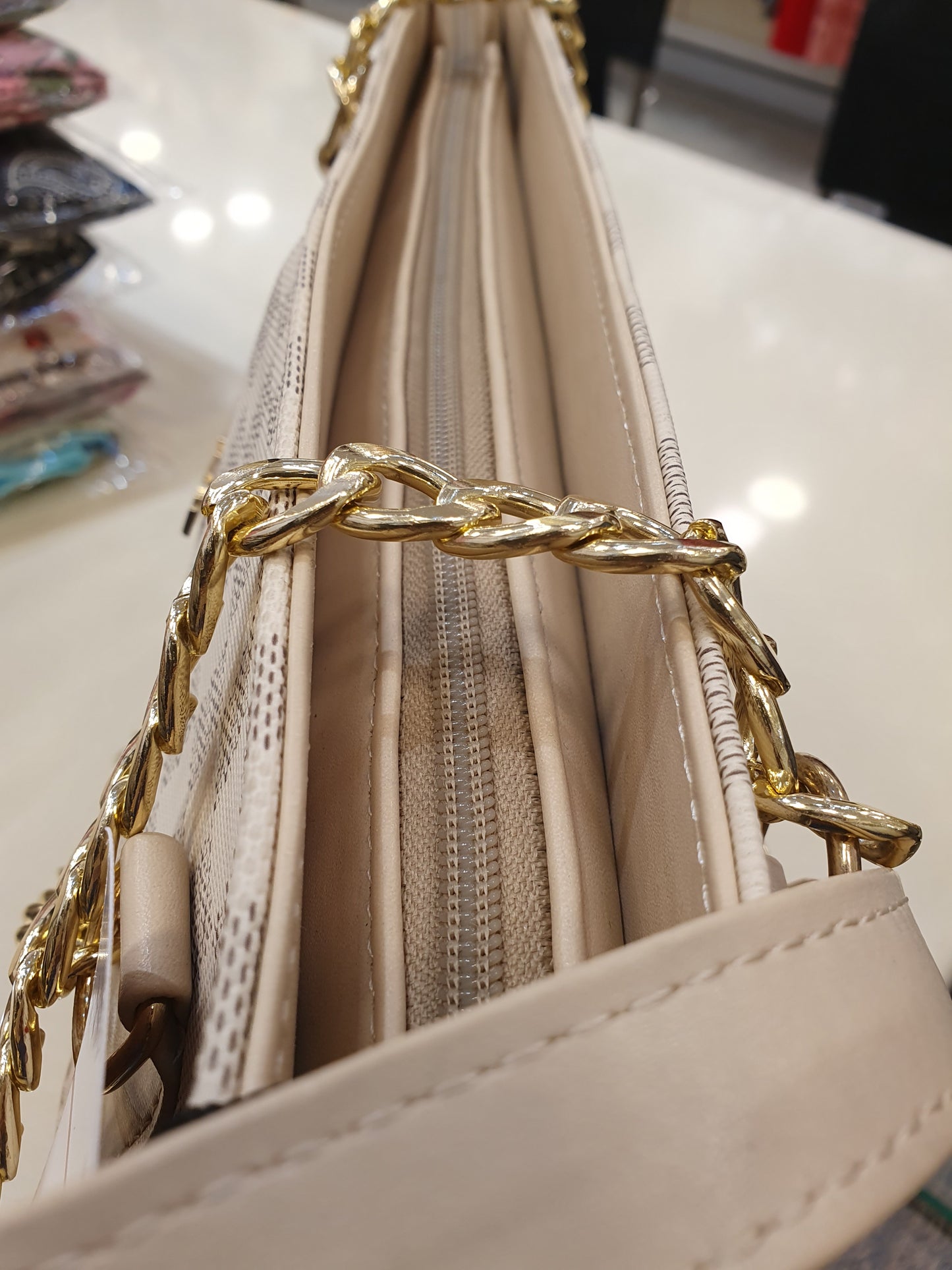 LV CHECK LEATHER HANDBAG