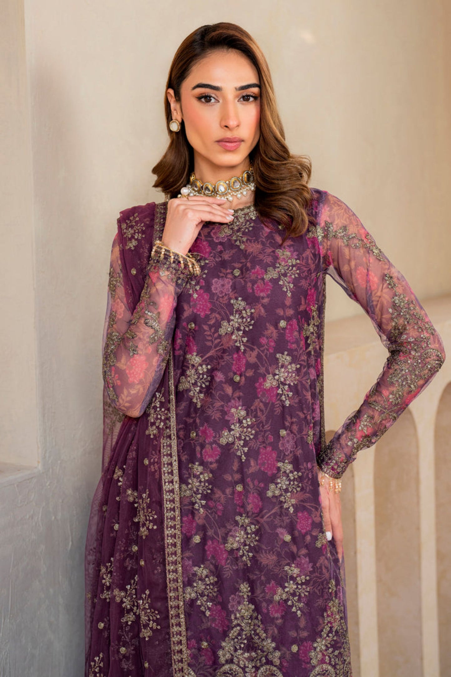 IRIS PRINTED & EMBROIDERED EDIT - SALVIA