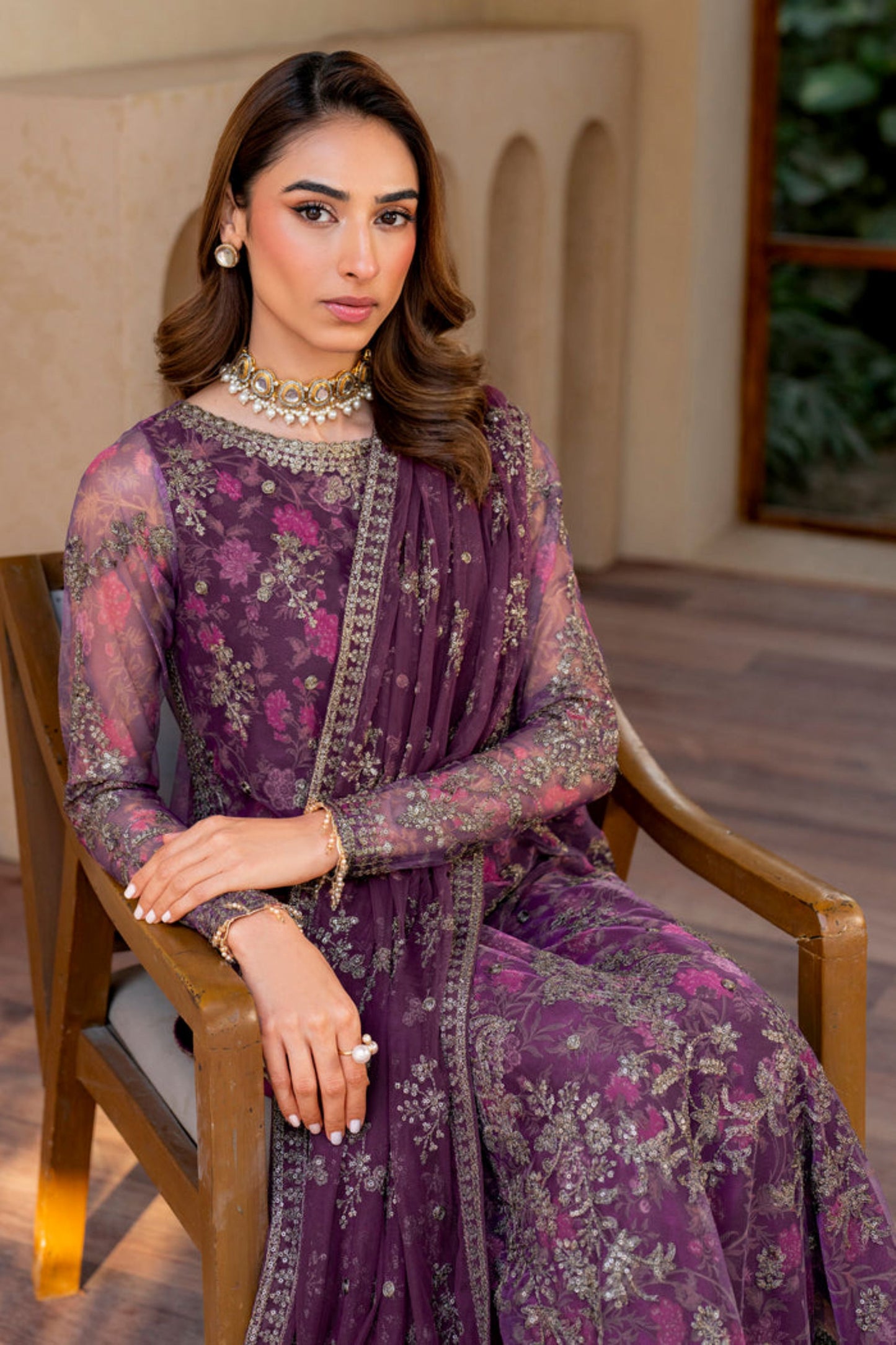 IRIS PRINTED & EMBROIDERED EDIT - SALVIA