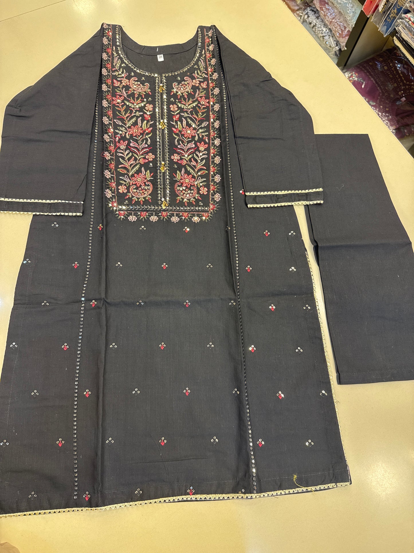 Self Lawn Embroidered Stitch 2 Pc Suit D#1033