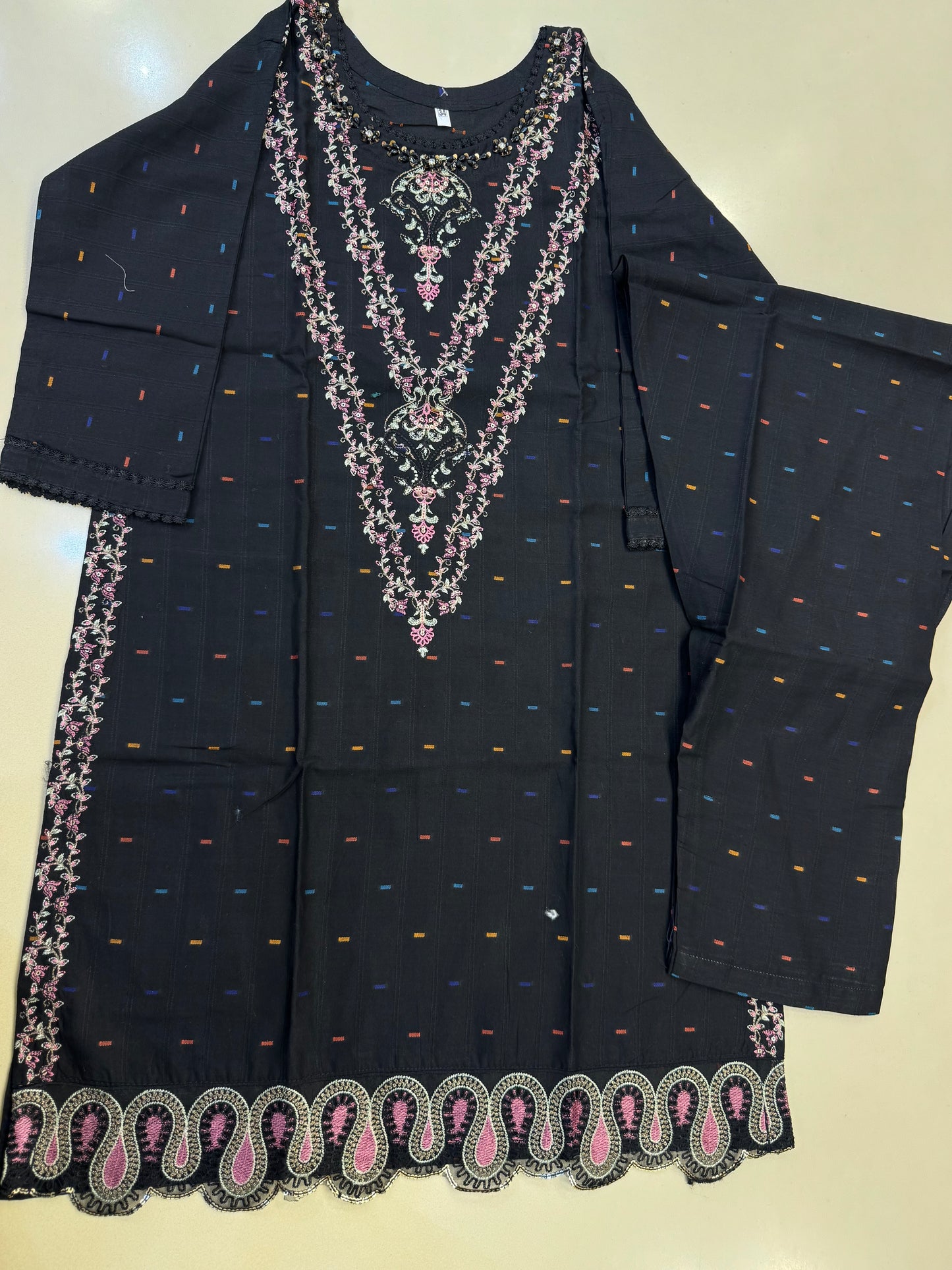 Self Lawn Embroidered 2 Pc Suit For Girls