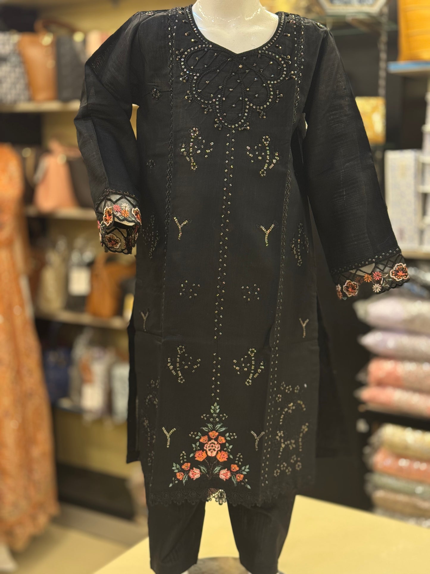 Self Lawn Embroidered Stitch 2 Pc Suit D#1036