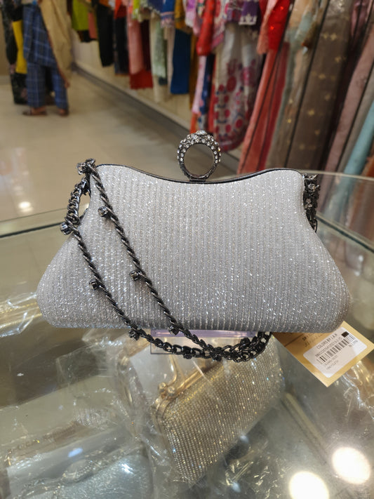 ELEGANT SILVER CLUTCH