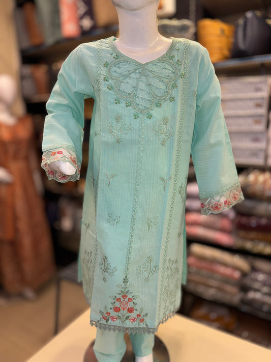 Self Lawn Embroidered Stitch 2 Pc Suit D#1036
